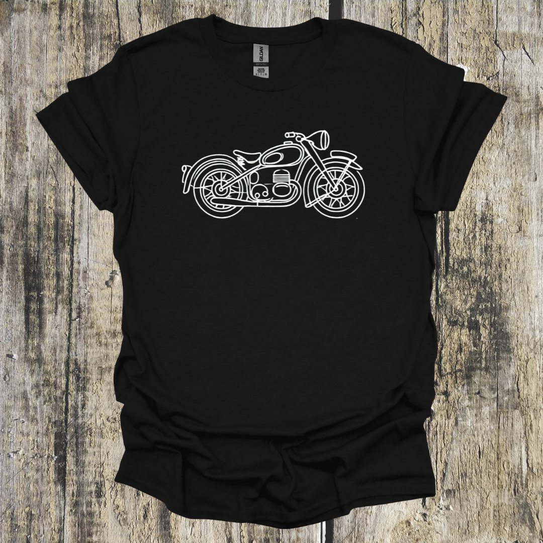 Line Drawn Vintage Motorcycle