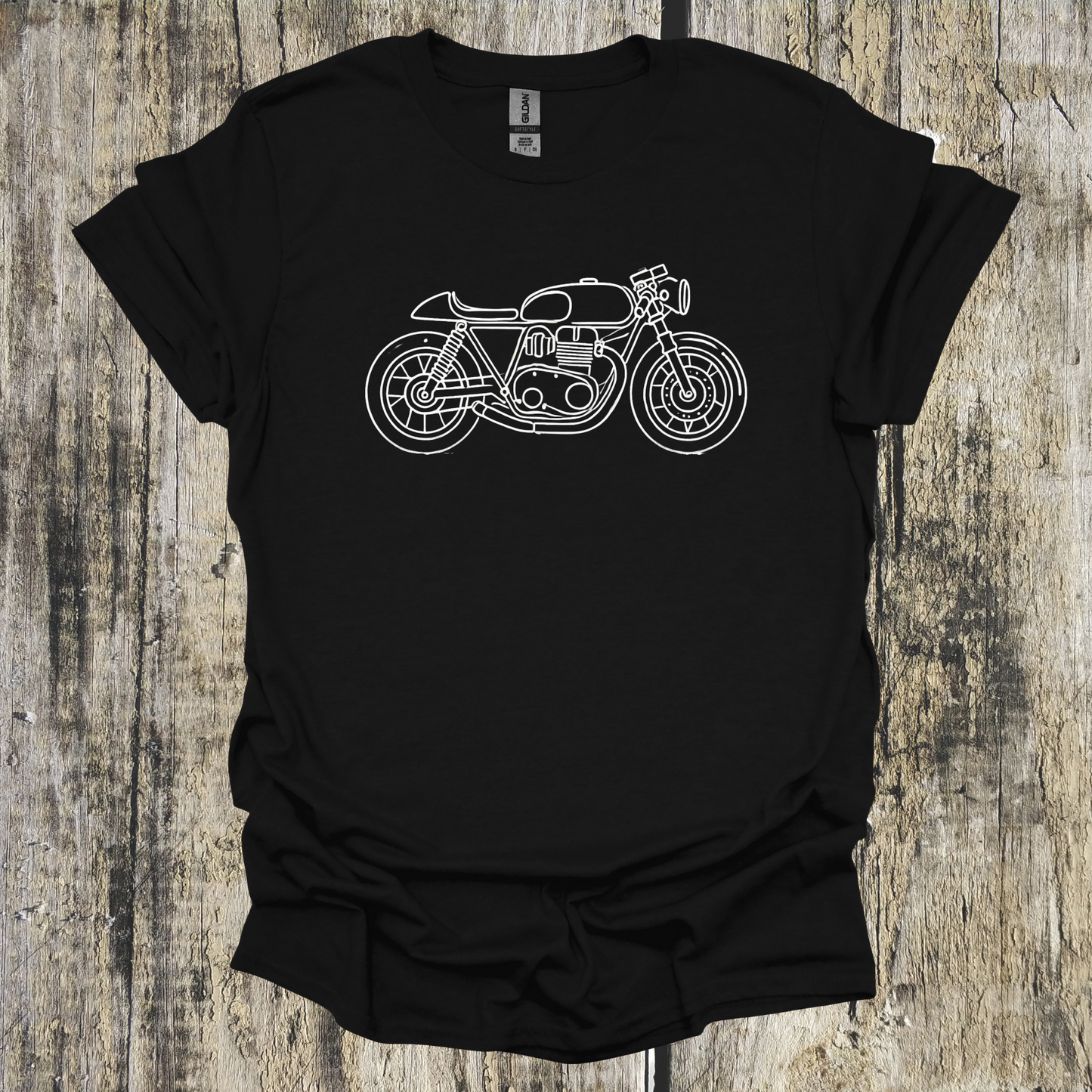 Line Drawn Cafe Motorcycle