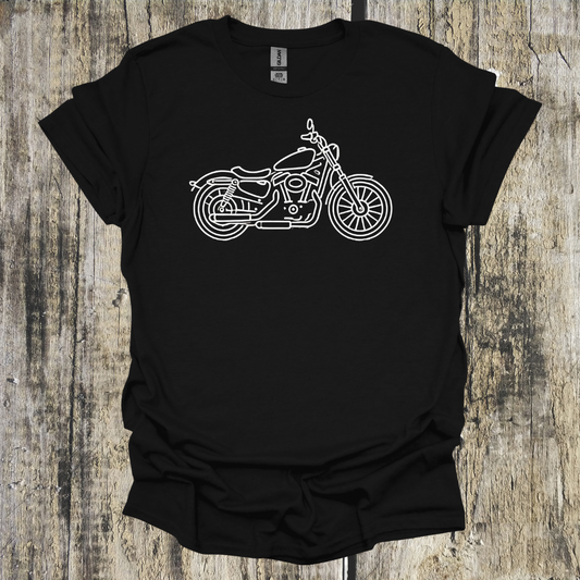 Line Drawn Cruiser Style Motorcycle