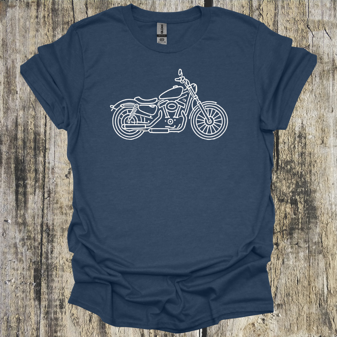 Line Drawn Cruiser Style Motorcycle