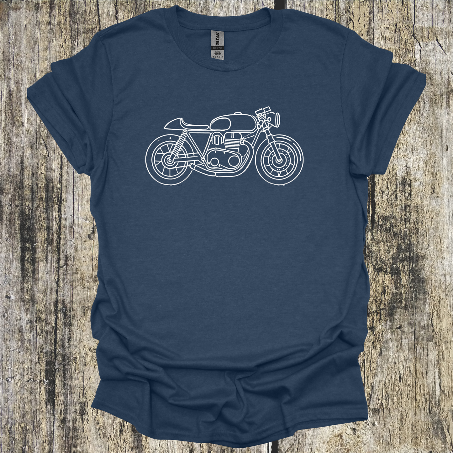 Line Drawn Cafe Motorcycle