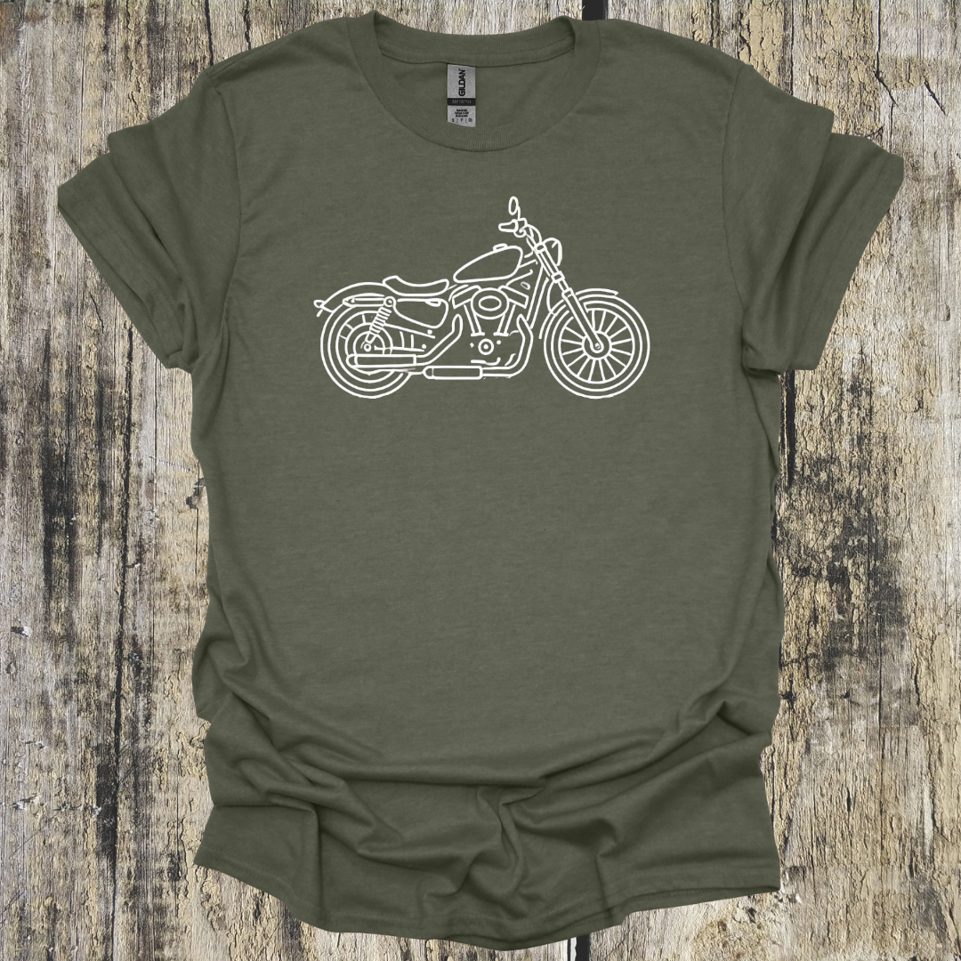 Line Drawn Cruiser Style Motorcycle