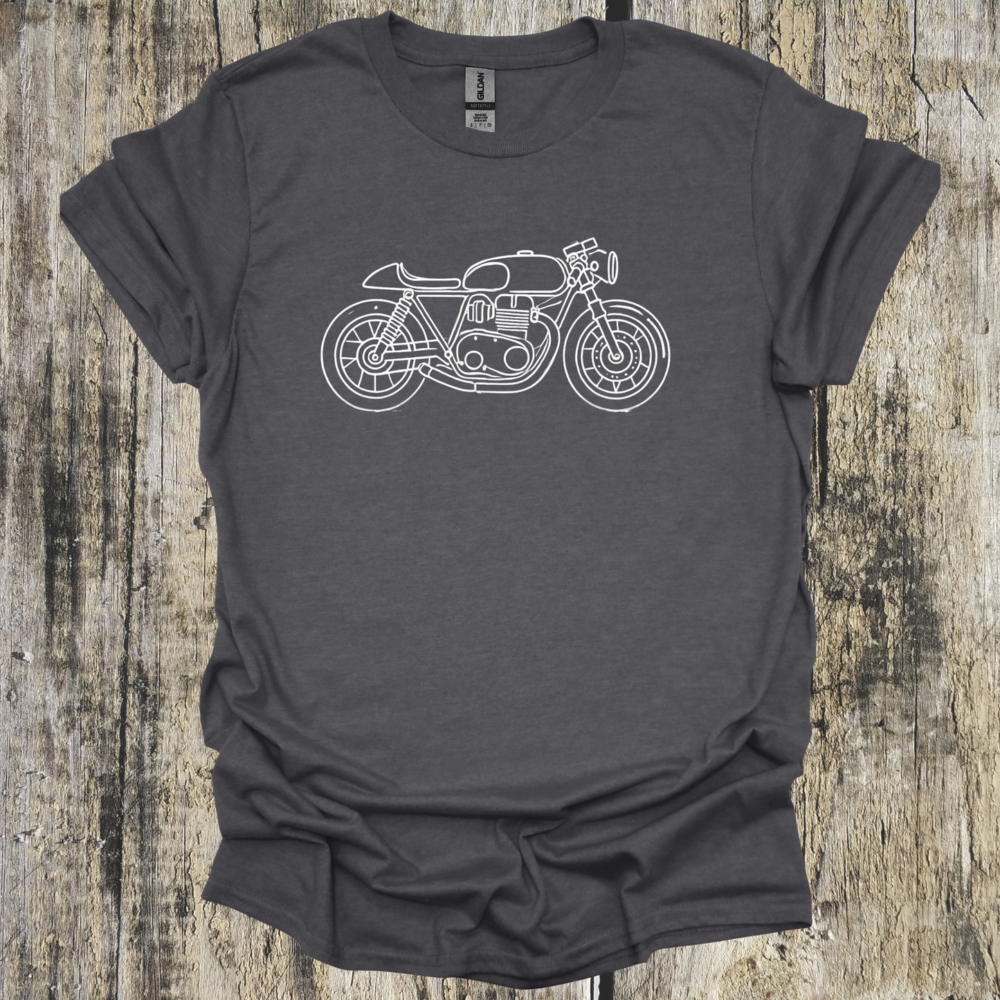 Line Drawn Cafe Motorcycle