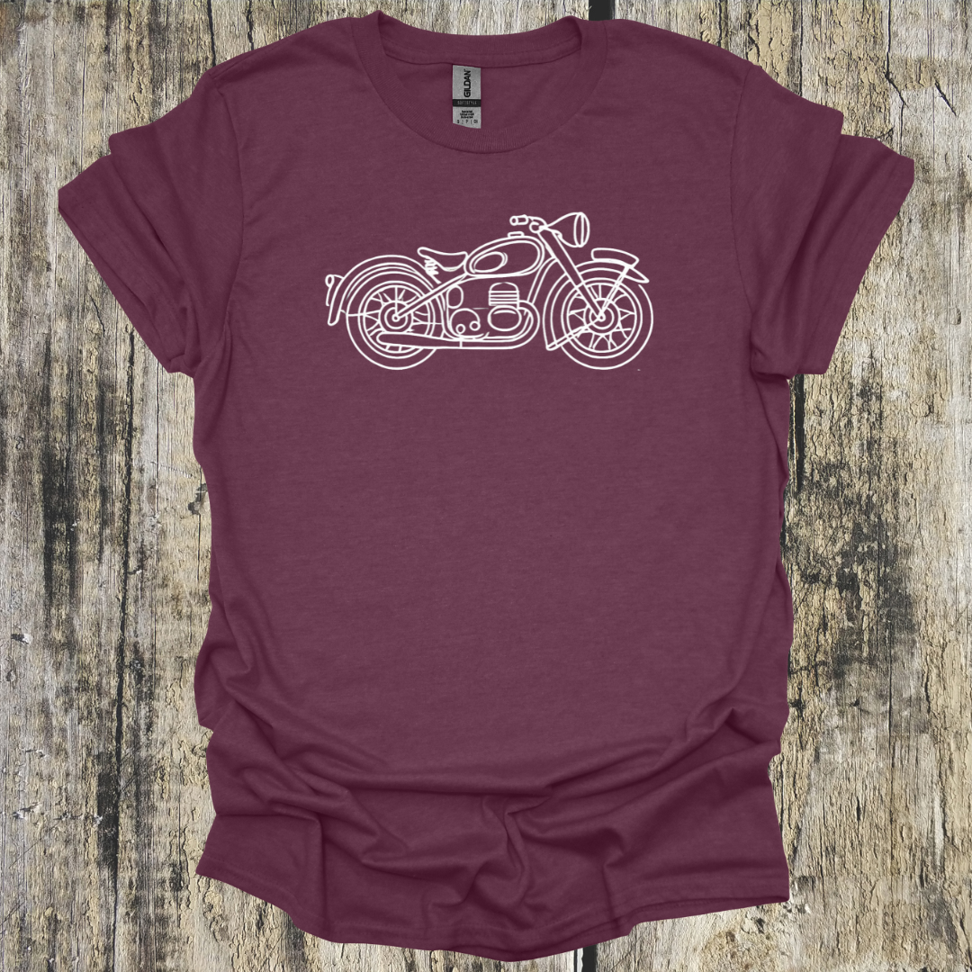 Line Drawn Vintage Motorcycle