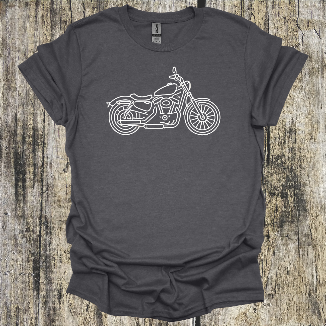 Line Drawn Cruiser Style Motorcycle