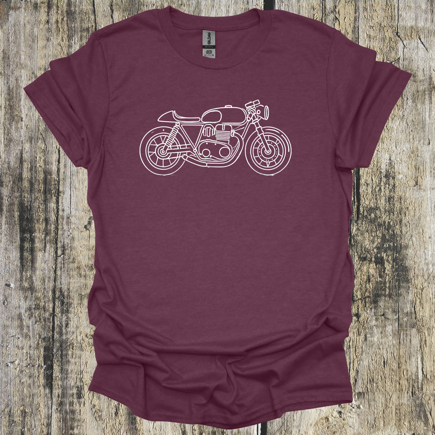 Line Drawn Cafe Motorcycle